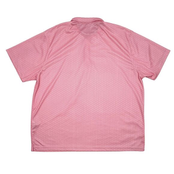 Etonic Golf Polo Shirt‎ Mens Size XXL Pink Geometric Print Short Sleeve Stretch - Picture 2 of 8